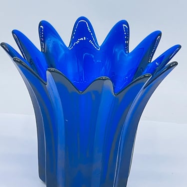 Studio Nova Cobalt Blue Glass Votive Candle Holder Vase Handmade in Portugal 4.25