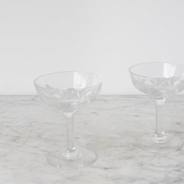 Pair of Matched Cut Glass Coupes