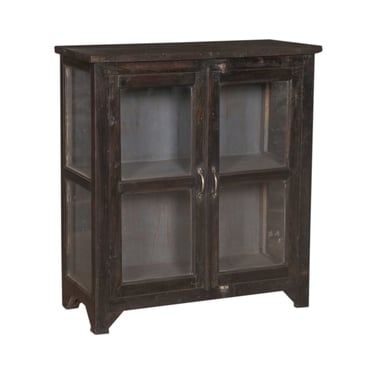 Dark Wood Cabinet with Glass