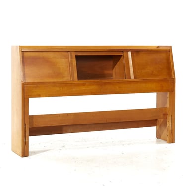 Crawford Furniture Mid Century Maple Full Storage Headboard - mcm 