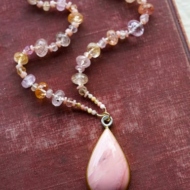 22k Pink Opal & Imperial Topaz Necklace