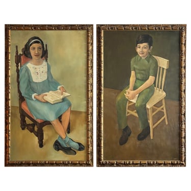 Emery Bopp  1970’s oil on canvas portraits