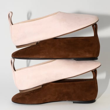 Fontana Ballerina Shoe in Chestnut Suede