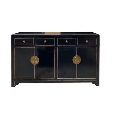 Oriental Black Lacquer Sideboard Buffet Table TV Console Cabinet cs7399E 
