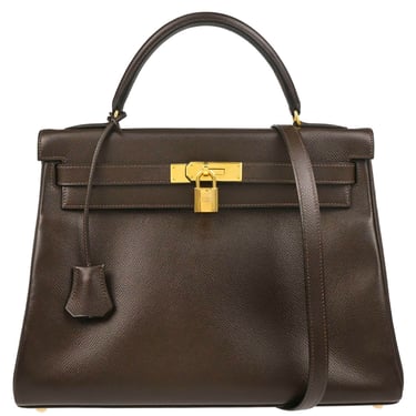 Hermes 1999 Ebene Courchevel Kelly 32 Retourne 2way Shoulder Handbag