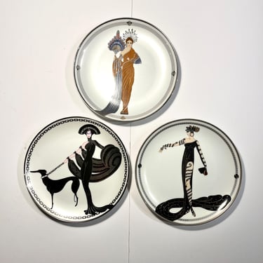 Set of 3 House of Erte decorative plates 