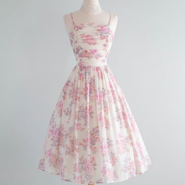 Vintage 1980's Dreamy Laura Ashley Floral Print Cotton Dress / XS