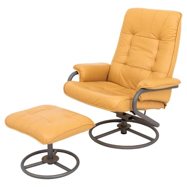 ChairWorks Reclining Swivel Armchair & Ottoman