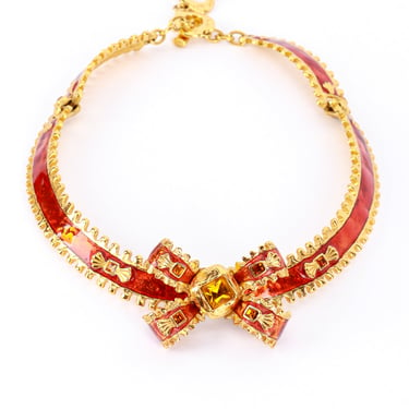 Crystal Bow Collar Necklace