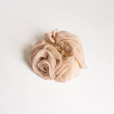 Organza Rose Claw Clip