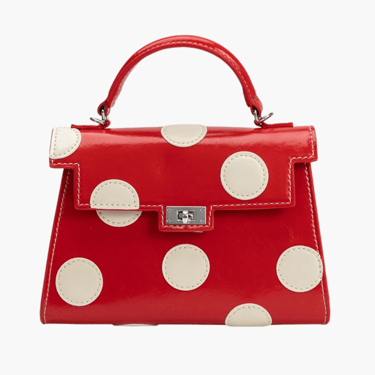 Maisel vegan polka dot handle bag, red