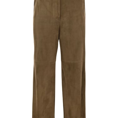 Brunello Cucinelli Women Suede Chino Crop Trousers