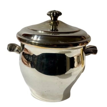 Covered Silverplate Ice Bucket with Glass Liner by Rogers