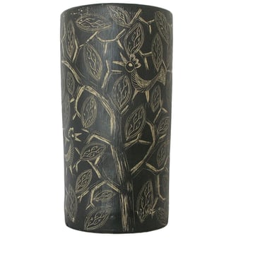 Incised ceramic vase