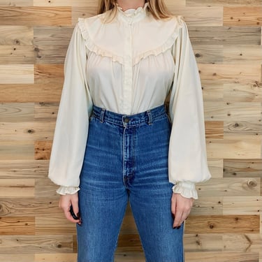 60's Sears Light and Flowy Ruffle Blouse 