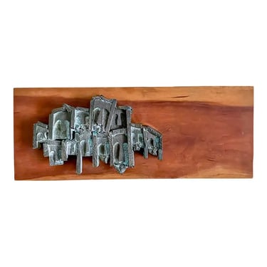 Brutalist Original Bronze Wall Sculpture, Ca. 1970