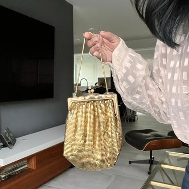 vintage gold mesh petite purse 
