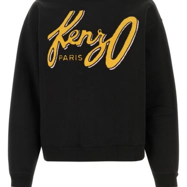 Kenzo Women Black Stretch Cotton Sweatshirt