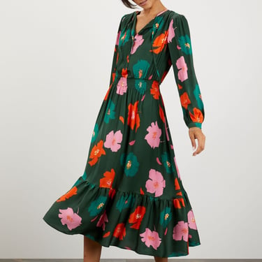 Juliette Dress | Evergreen Poppies