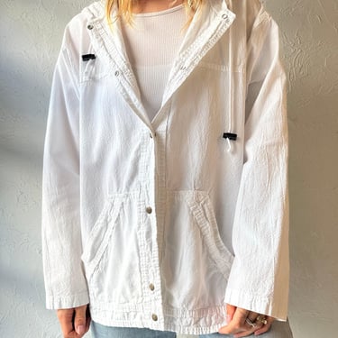 Y2K ‘Ezze Wear’ White Cotton Jacket / Large 