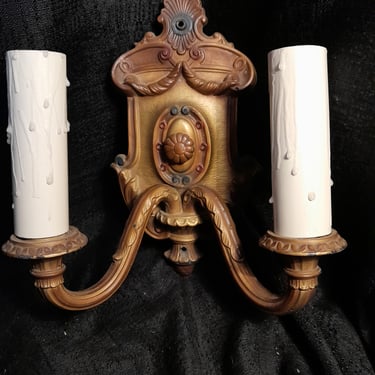 Cast Brass Double Arm Sconce