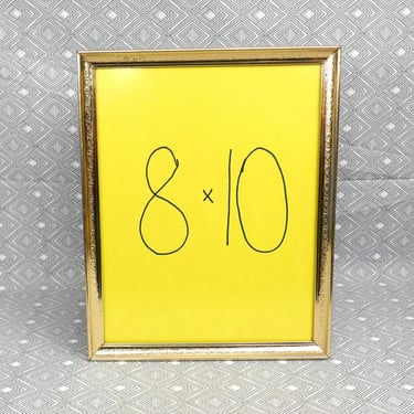 Vintage Picture Frame - Goldtone Metal w/ Nice Edge Design - Holds an 8" x 10" Photo - 8x10 Frame w/ Non-Glare Glass 