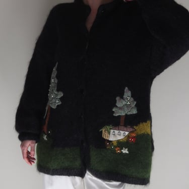 Favorite Vintage Handmade Pastural Mohair Cardigan