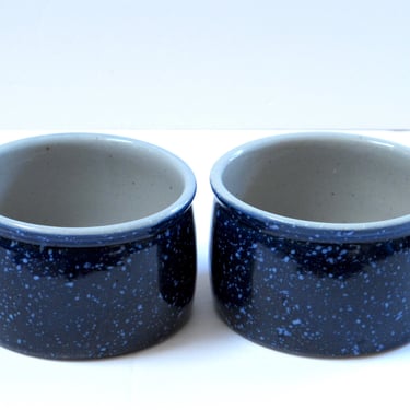Deep Blue Speckled Pottery Mugs Large Ceramic Cups Extra Large set Mug French Onion Soup Bowl Noodle Broth Bowl Dark Indigo Blue Cobalt Blue 