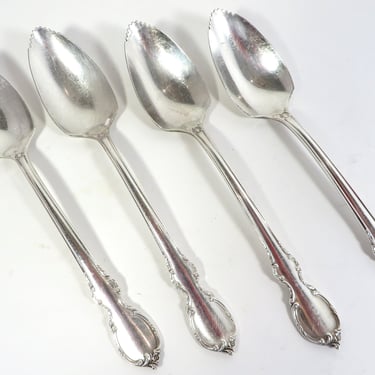 Vintage 1847 Rogers Bros. Reflection Silverplate Grapefruit Spoons - 4 Rogers Silverplate Grapefruit Spoons 