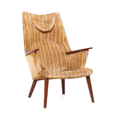 Hans Wegner for AP Stolen AP-28 Mid Century Danish Oak Mama Bear Lounge Chair - mcm 