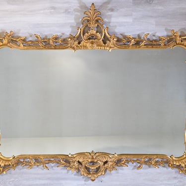 Antique Style La Barge Gold Gilt Mirror Chippendale Style Horizontal 007 