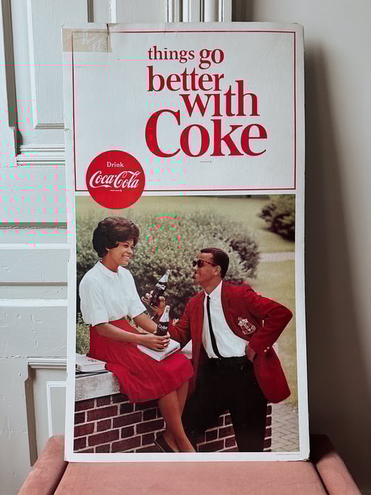 Original Rare Coca Cola Kappa Alpha Psi Large Advertising