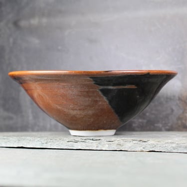 Studio Pottery Bowl | 5" New England Pottery Trinket Bowl | Art Pottery Brown and Black Stoneware Bowl | Bixley Shop 