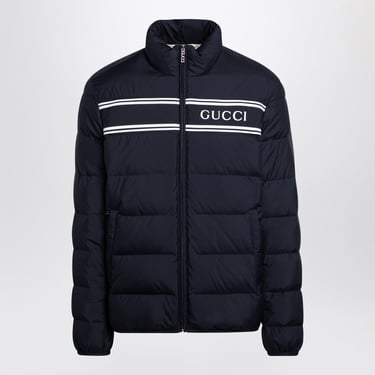 Gucci Navy Blue Nylon Down Jacket Men