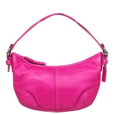 Coach - Hot Pink Leather Shoulder Bag w/ Buckles