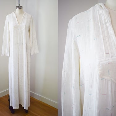 1970s Hooded Cotton Maxi Dress/Cover-up | Nieman Marcus | S/M 