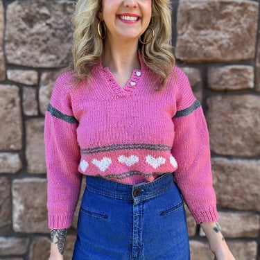 Vintage heart knit sweater