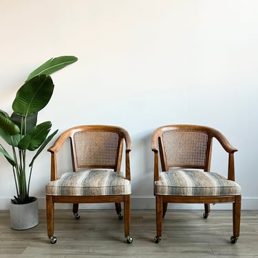 Pair of Vintage Cane Back Armchairs