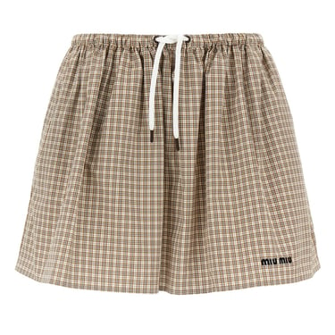 Miu Miu Women Tartan Mini Skirt