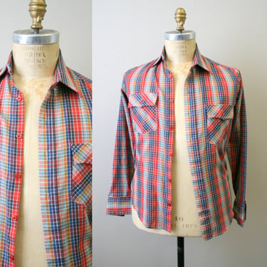 1970s Multi-Color Checked Men's Shirt 