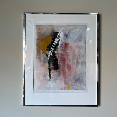 1980's Tony Magar Expressionist Abstract Painting, Framed 