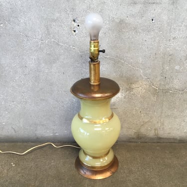 Vintage 1970's Gold Glass Table Lamp