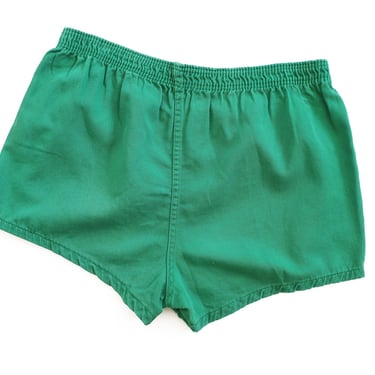 vintage running shorts / athletic shorts / 1950s green cotton athletic running basketball shorts Medium 