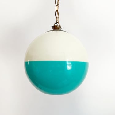 Modern Blue & White Globe Pendant Light 