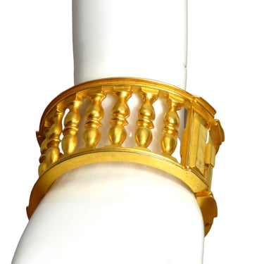 KARL LAGERFELD- Gold Tone Clamper Bracelet