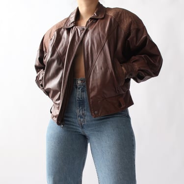 80s Chocolate Leather Jacket