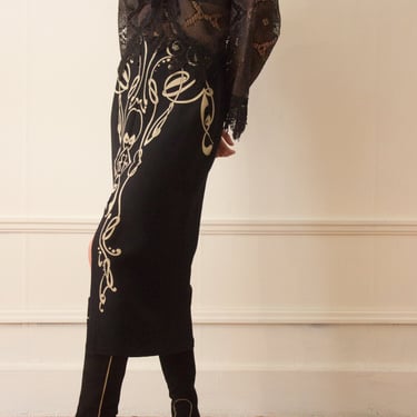 1980s Gianni Versace Art Nouveau Printed Skirt 