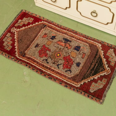 Vintage Hand-knotted Wool Rug, Circa 1950's Turkish Kars Rug