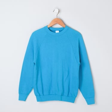 Vintage 90s Aqua Blue Raglan Sweatshirt - Fruit of the Loom - nineties, basics, pullover - Women's L 