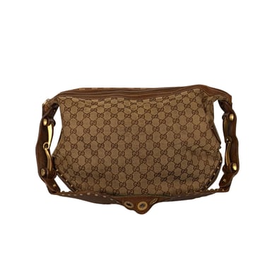 Gucci - Brown Monogram Canvas Shoulder Bag